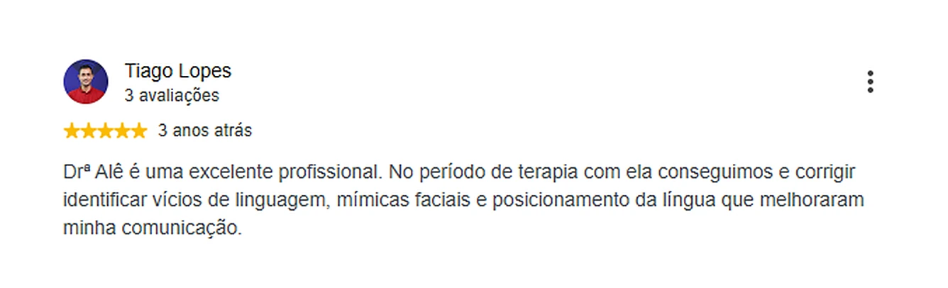 Avaliação de paciente publicada no Google sobre a fonoaudióloga Alessandra Amaral (5)