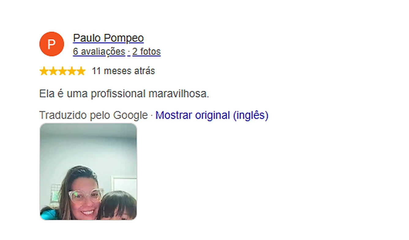 Avaliação de paciente publicada no Google sobre a fonoaudióloga Alessandra Amaral (10)