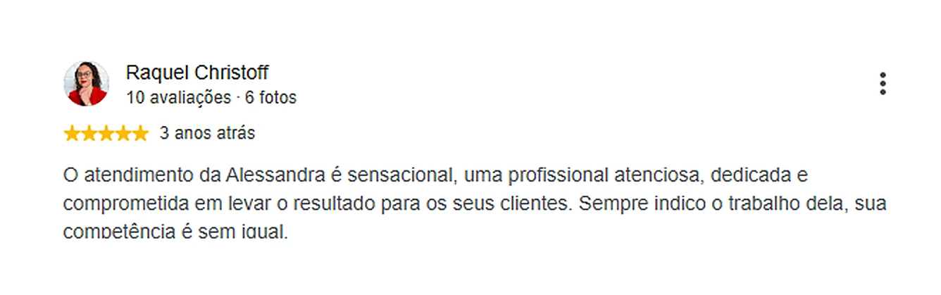 Avaliação de paciente publicada no Google sobre a fonoaudióloga Alessandra Amaral (2)