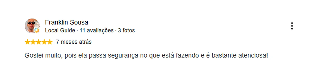 Avaliação de paciente publicada no Google sobre a fonoaudióloga Alessandra Amaral (1)